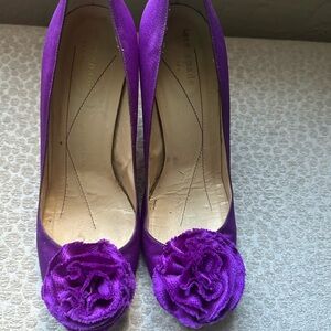 Kate Spade Vibrant Purple Heels with Floral Detail